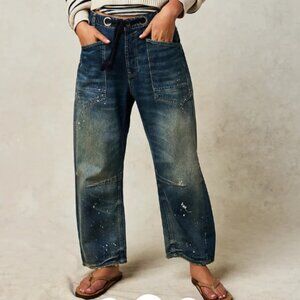 Free People Low Slung Moxie Barrel Jeans